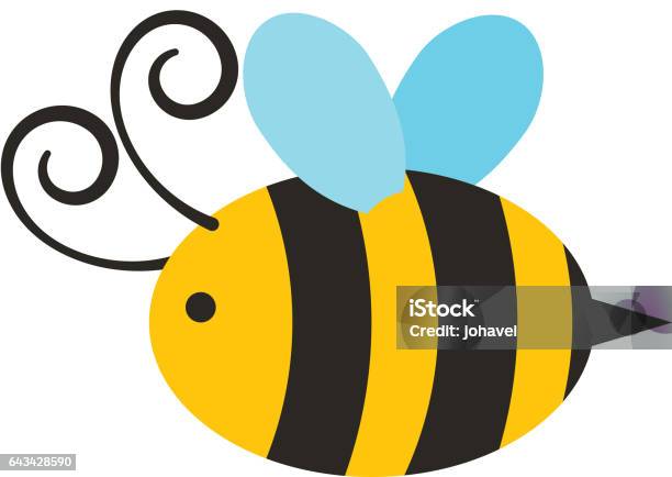 Cute Bee Flying Icon Stock Illustration - Download Image Now - Bee, Cute, Vector