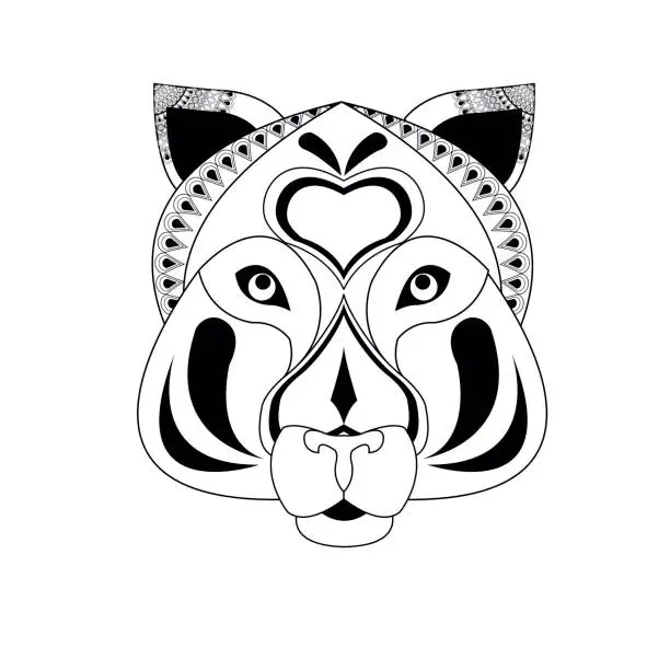 Vector illustration of tiger icon. Animal and Ornamental predator design. Vector graphi