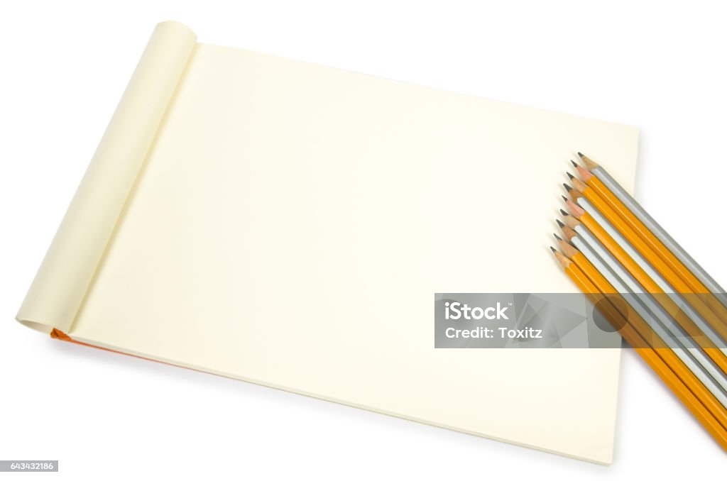 Open Notepad Book Blank Open Notepad For Making Notes Or Sketches Stock Photo - Download ...