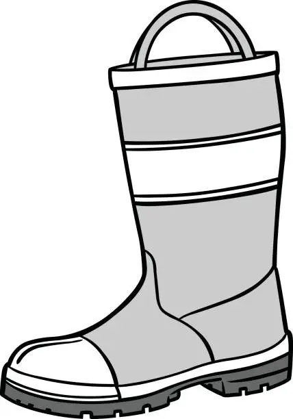 Vector illustration of Fireman Boot Illustration