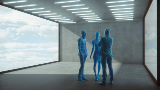 istock Conceptual office render with business people 643439254