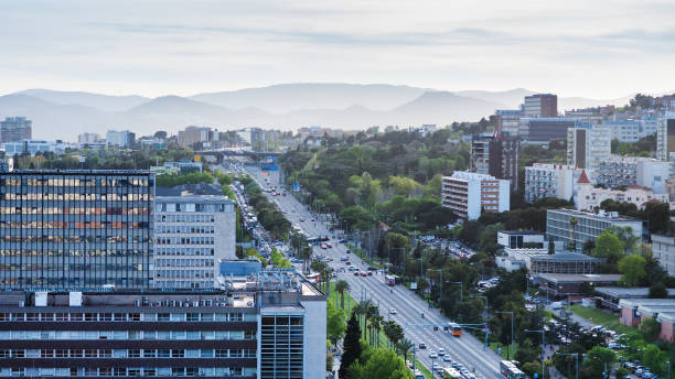 istock avenue Avinguda Diagonal in Barcelona in evening 643439918