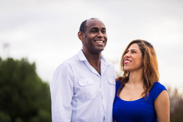 istock Attractive Diverse Couple on Outdoor Date 643456824
