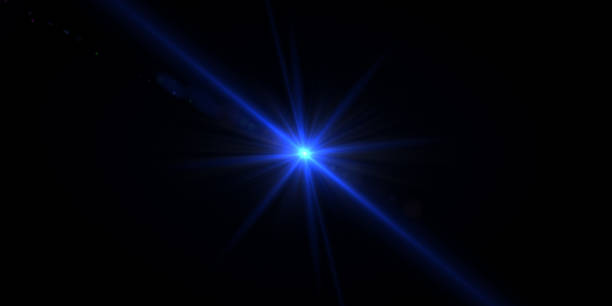 istock Abstract background blue laser futuristic neon lights (super wide resolution) 643457742