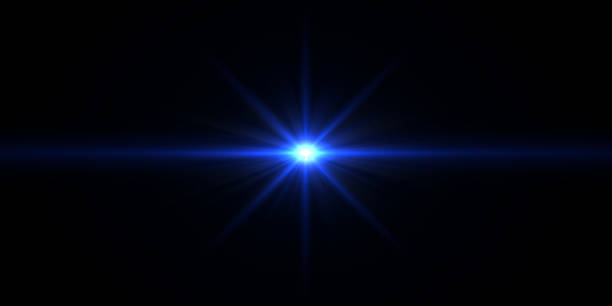 istock Abstract background blue laser futuristic neon lights (super wide resolution) 643457748
