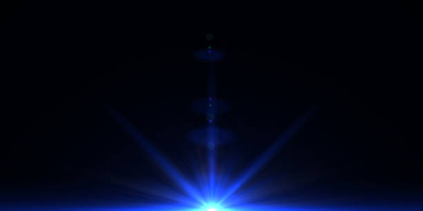 istock Abstract background blue laser futuristic neon lights (super wide resolution) 643457754