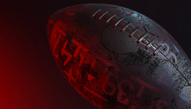 istock American football ball on various material and background, 3d rendering 643460282