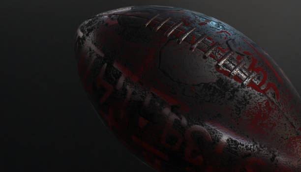 American football ball on various material and background, 3d rendering