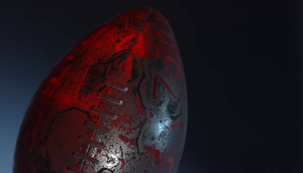 istock American football ball on various material and background, 3d rendering 643460298