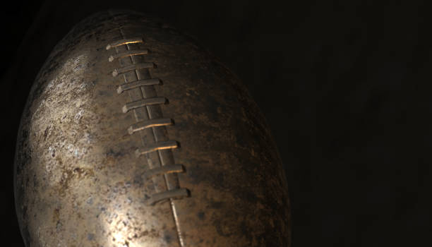 istock American football ball on various material and background, 3d rendering 643460300