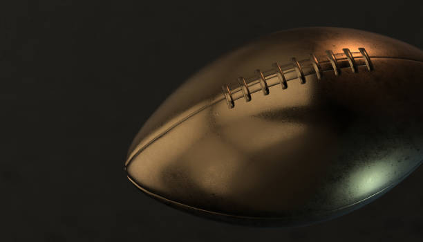 istock American football ball on various material and background, 3d rendering 643460324