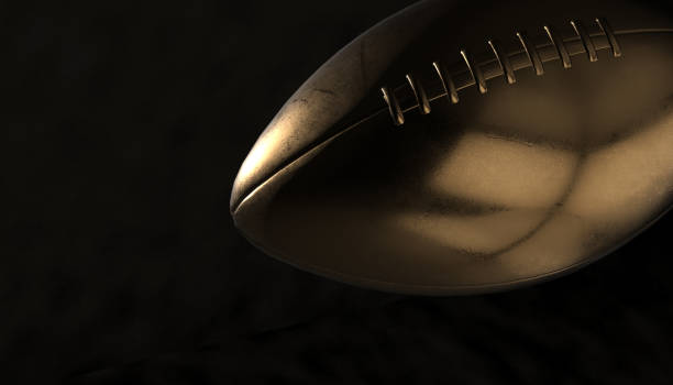 istock American football ball on various material and background, 3d rendering 643460338