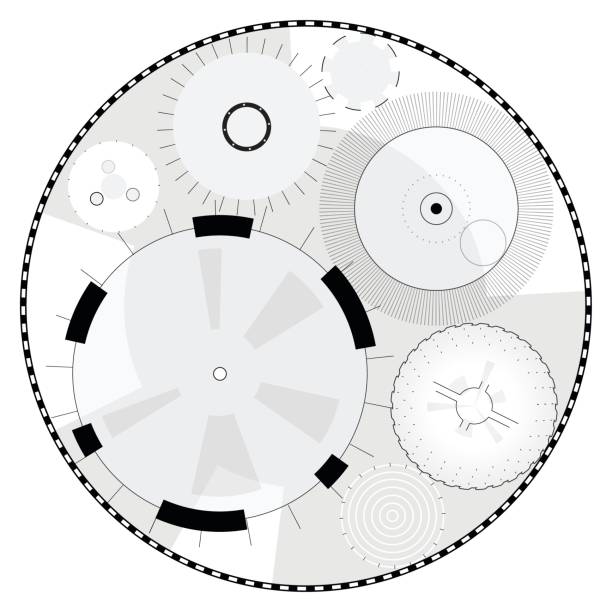 abstrakte runde hightech-mandala mit kreisen. raum-zeit-maschine. - target sport target target shooting bulls eye stock-grafiken, -clipart, -cartoons und -symbole