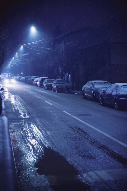 istock Dark Balkan Street in Winter 643465696