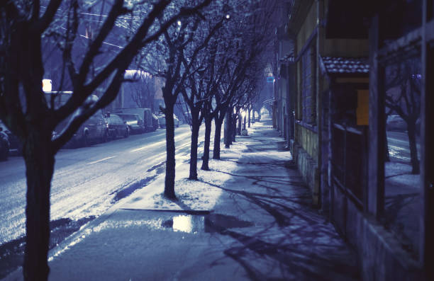 istock Dark Balkan Street in Winter 643465762