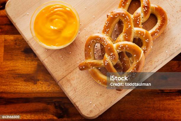 Pretzels And Cheese Stock Photo - Download Image Now - Pretzel, Softness, Cheese