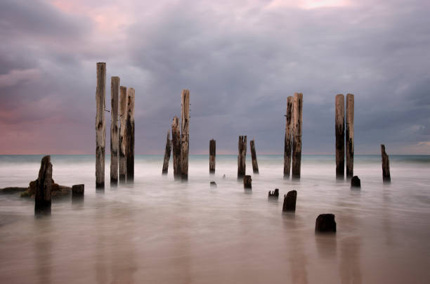 These old Redgum Piles are all that is left of the Jetty at Port Willunga, South Australia.  Canon 1DMkii Lens EF16-35mm f/2.8L USM ISO 50