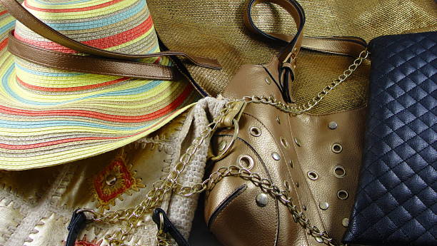 istock Collection of Handbags and Large Hat 643499218