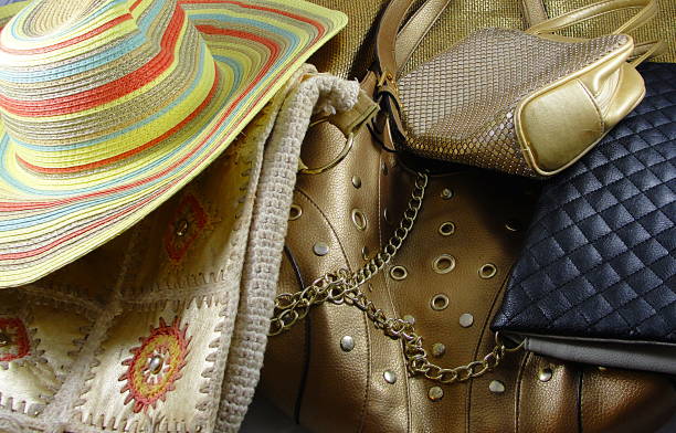 istock Collection of Handbags and Large Hat 643499246