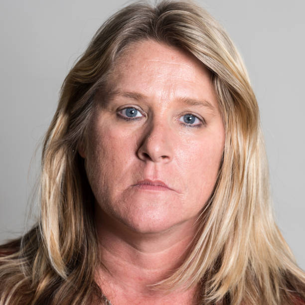 istock Serious caucasian mature woman 643499596