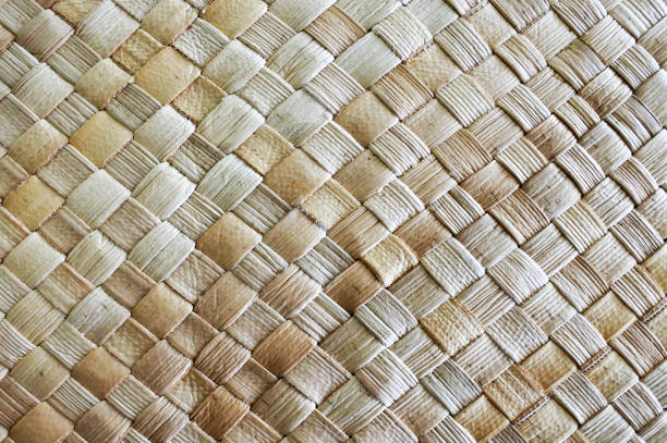 Fijian coconut Palm leaves weaving background