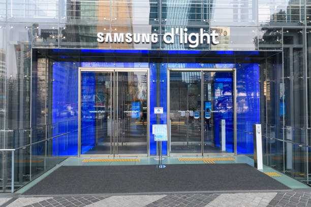 Samsung Electronics main entrance in Gangnam stock photo