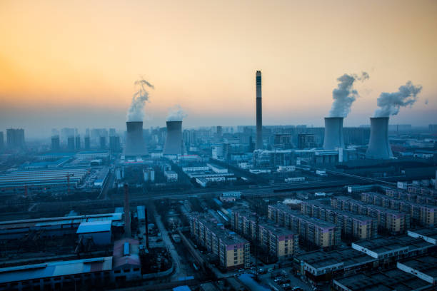 istock Power generates electricity, burning fossil fuel 643508478