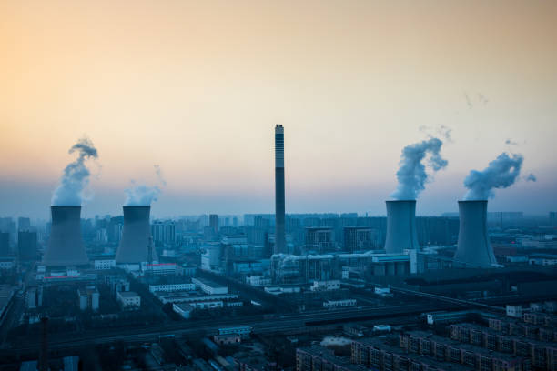 istock Power generates electricity, burning fossil fuel 643508808