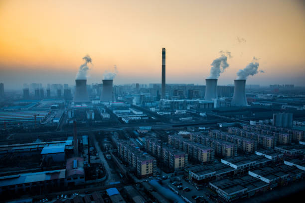 istock Power generates electricity, burning fossil fuel 643508840