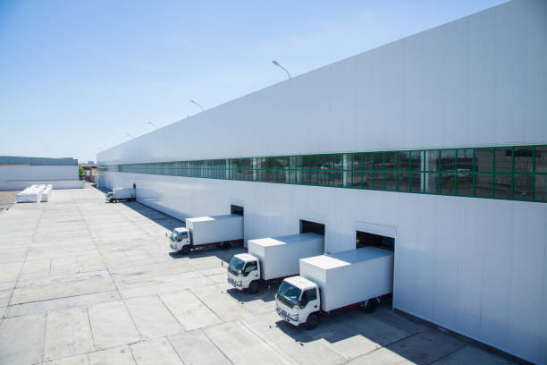 산업 건물 및 창 고의 외관 - warehouse freight transportation industry factory 뉴스 사진 이미지