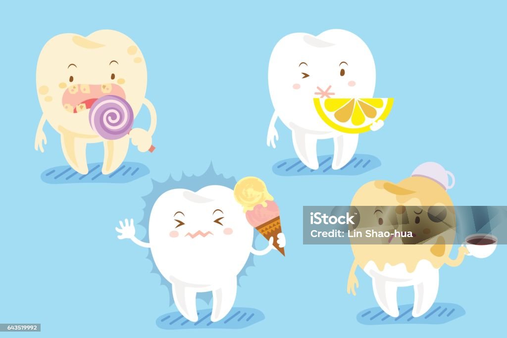 Tooth Defect Cartoon Cartoon Tooth With Different Problems Stock Illustration - Download ...