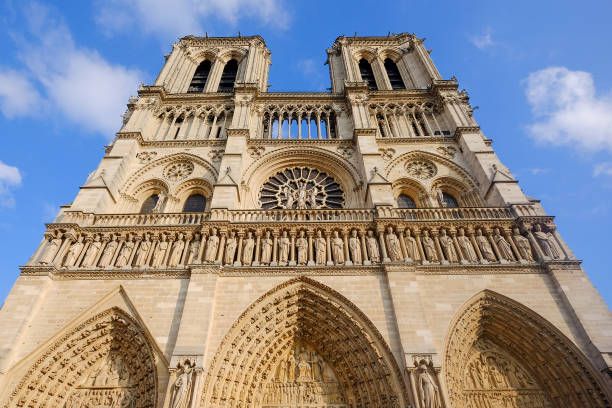 istock Notre Dame cathedral facade saint statues 643534364
