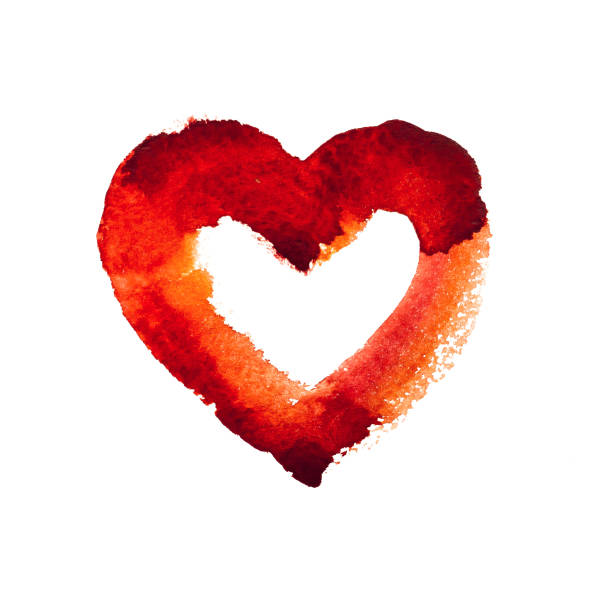 istock Watercolor heart hand drawn illustration aquarelle painting 643534638