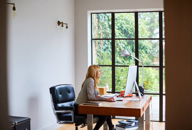 istock Working in the comfort of her home office 643534876
