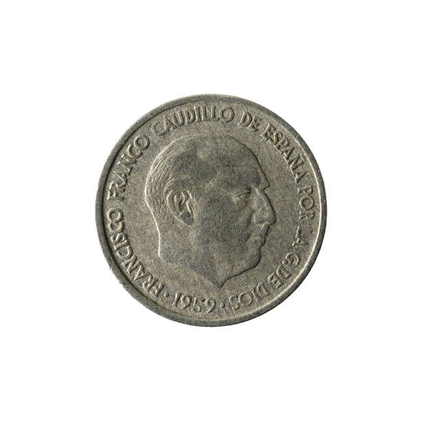 istock 10 spanish centimos coin (1959) reverse isolated on white background 643538150