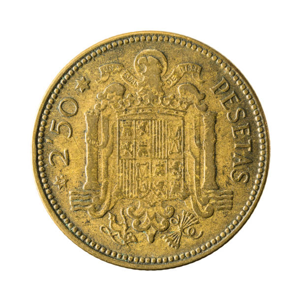 istock 2,5 spanish peseta coin (1953) obverse on white background 643538966