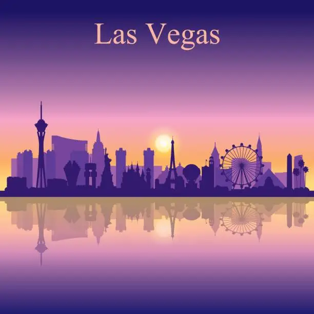 Vector illustration of Las Vegas city skyline silhouette background