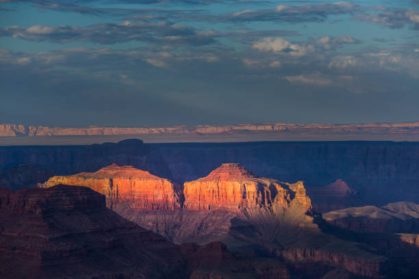 istock Grand Canyon, Arizona, scenery, profiled on sunset sky, on a summer day 643539508