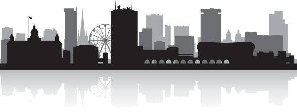 illustrations, cliparts, dessins animés et icônes de silhouette de skyline birmingham uk ville - architectural styles europe uk england