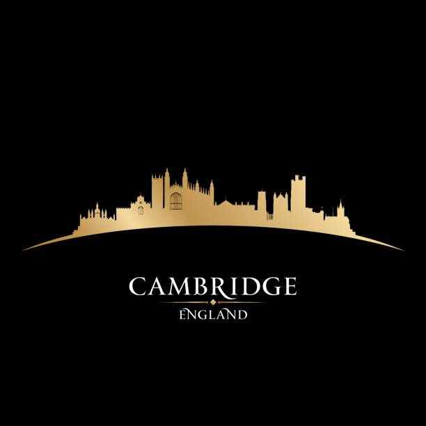 Cambridge UK city skyline silhouette Cambridge UK city skyline vector silhouette illustration cambridge england stock illustrations