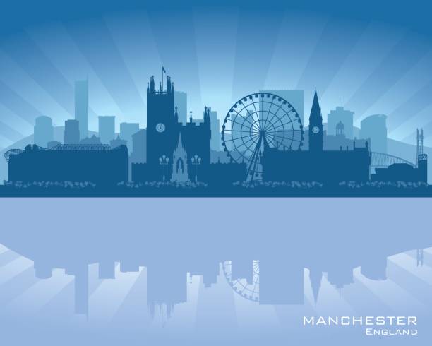 曼徹斯特英國城市天際線剪影 - manchester city 幅插畫檔、美工圖案、卡通及圖標
