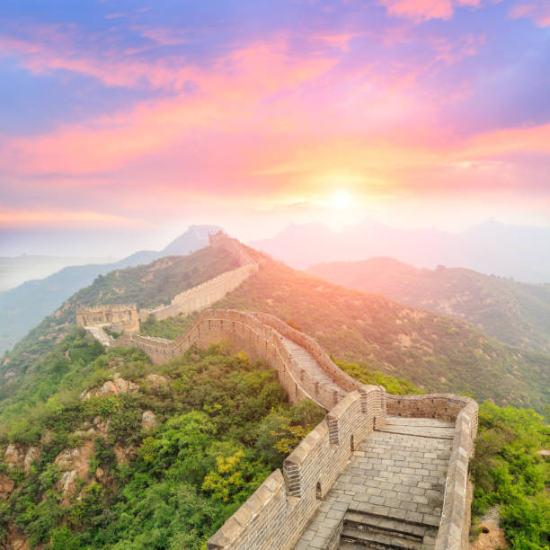 istock Beautiful Great Wall of China at sunset 643549994