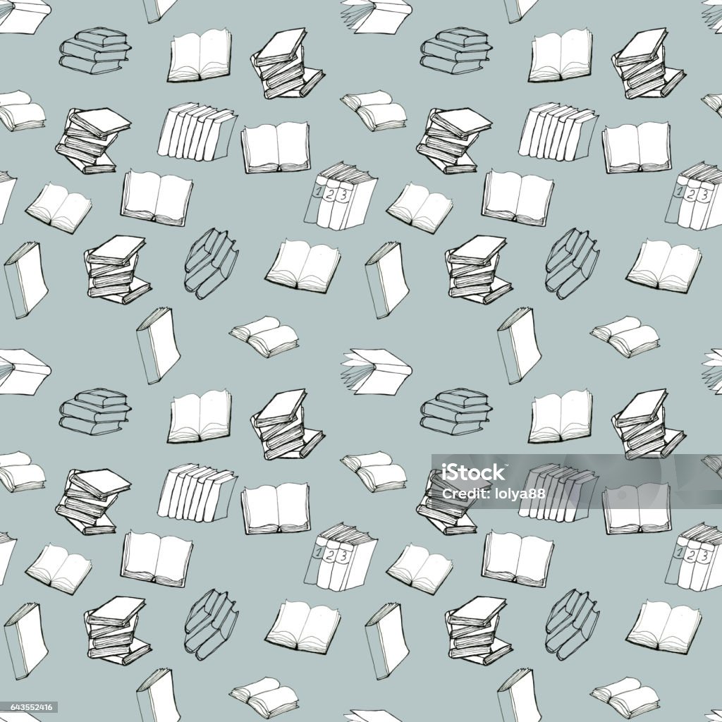 Book Text Pattern Seamless Pattern With Books Stock Illustration - Download Image Now ...