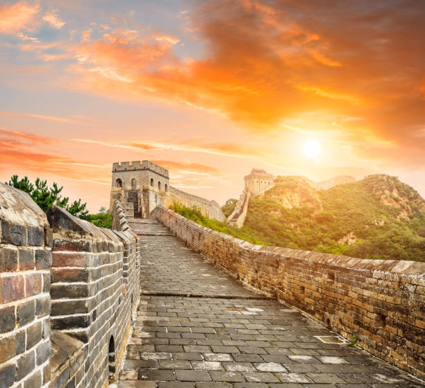 istock Beautiful Great Wall of China at sunset 643553660