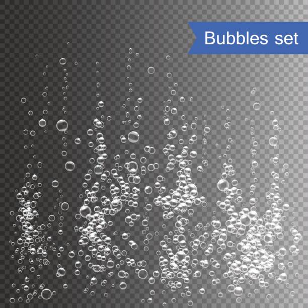 거품 물 벡터 일러스트 레이 션에 투명 한 배경에서 - water drop bubble bubble wand stock illustrations