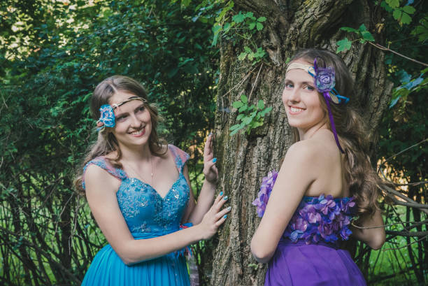 two sisters, twins - flower purple twin blossom imagens e fotografias de stock