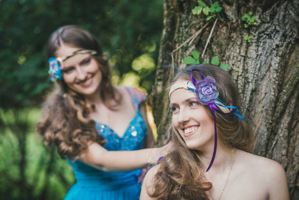 two sisters, twins - flower purple twin blossom imagens e fotografias de stock