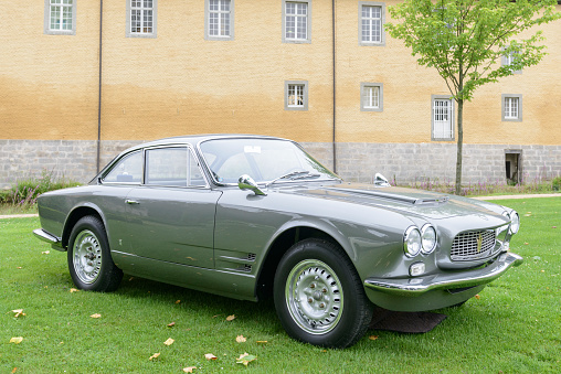 Maserati Sebring 3500 GTI Serie I classic 1960s Italian sports car on display during 2016 Classic Days at Dyck castle in Germany. Based on the Maserati 3500, the Sebring was aimed at the American Gran Turismo market.