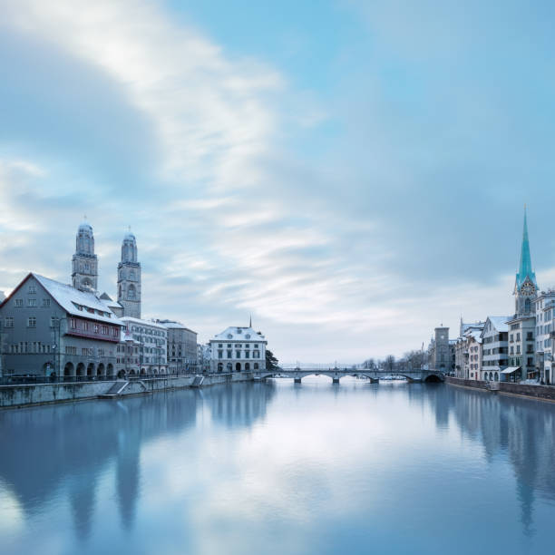 istock Old Zurich town, view on river 643570732