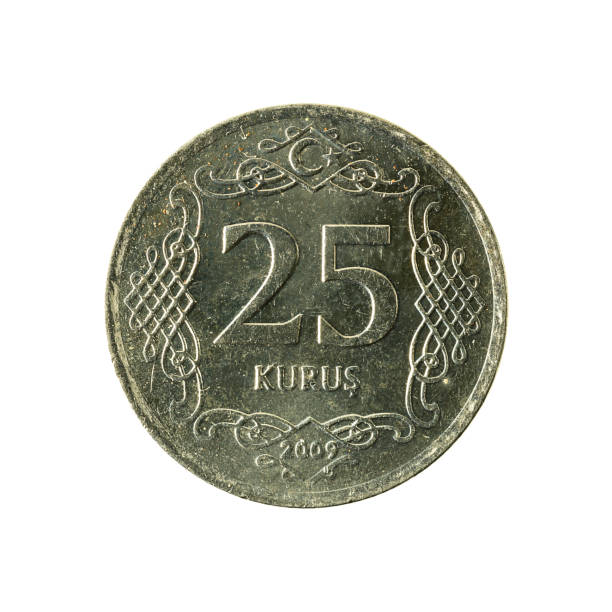 istock 25 turkish kurus coin (2009) obverse isolated on white background 643574868
